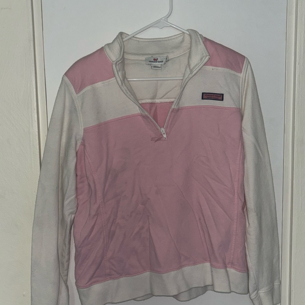 Women’s Extra Large Vineyard Vines Shep Shirt - Light Pink & White (see photos)